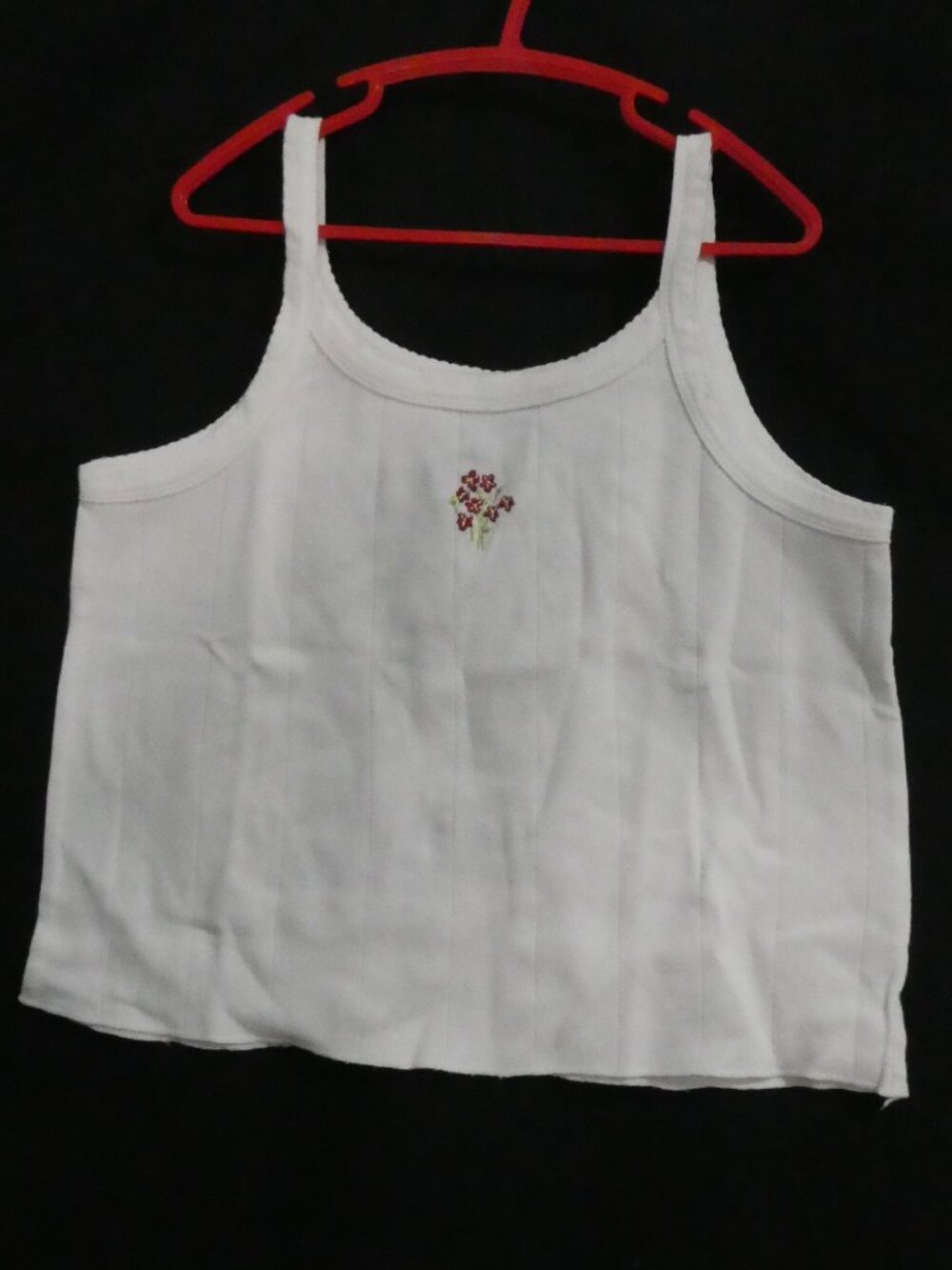 Vintage Y2K GAP Embroidered Ribbed Floral Cami Tank Top - size medium girl's